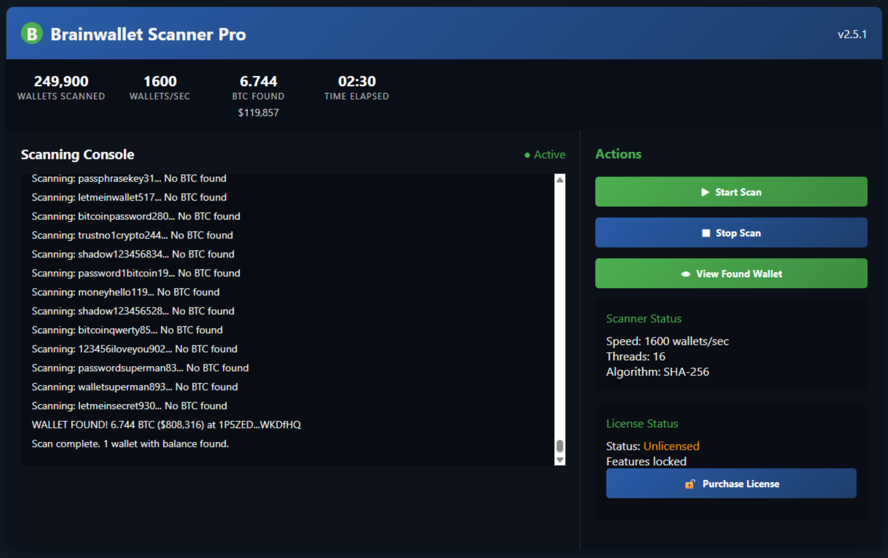 Brainwallet Scanner thumbnail